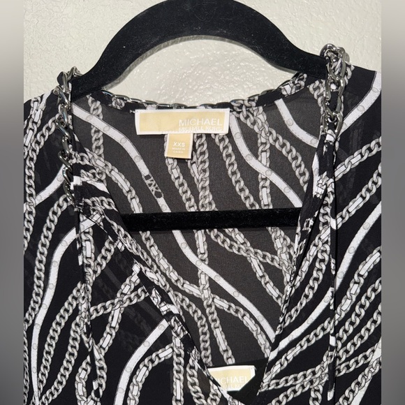 Michael Kors Status Print Georgette Babydoll Dress - Picture 5 of 5